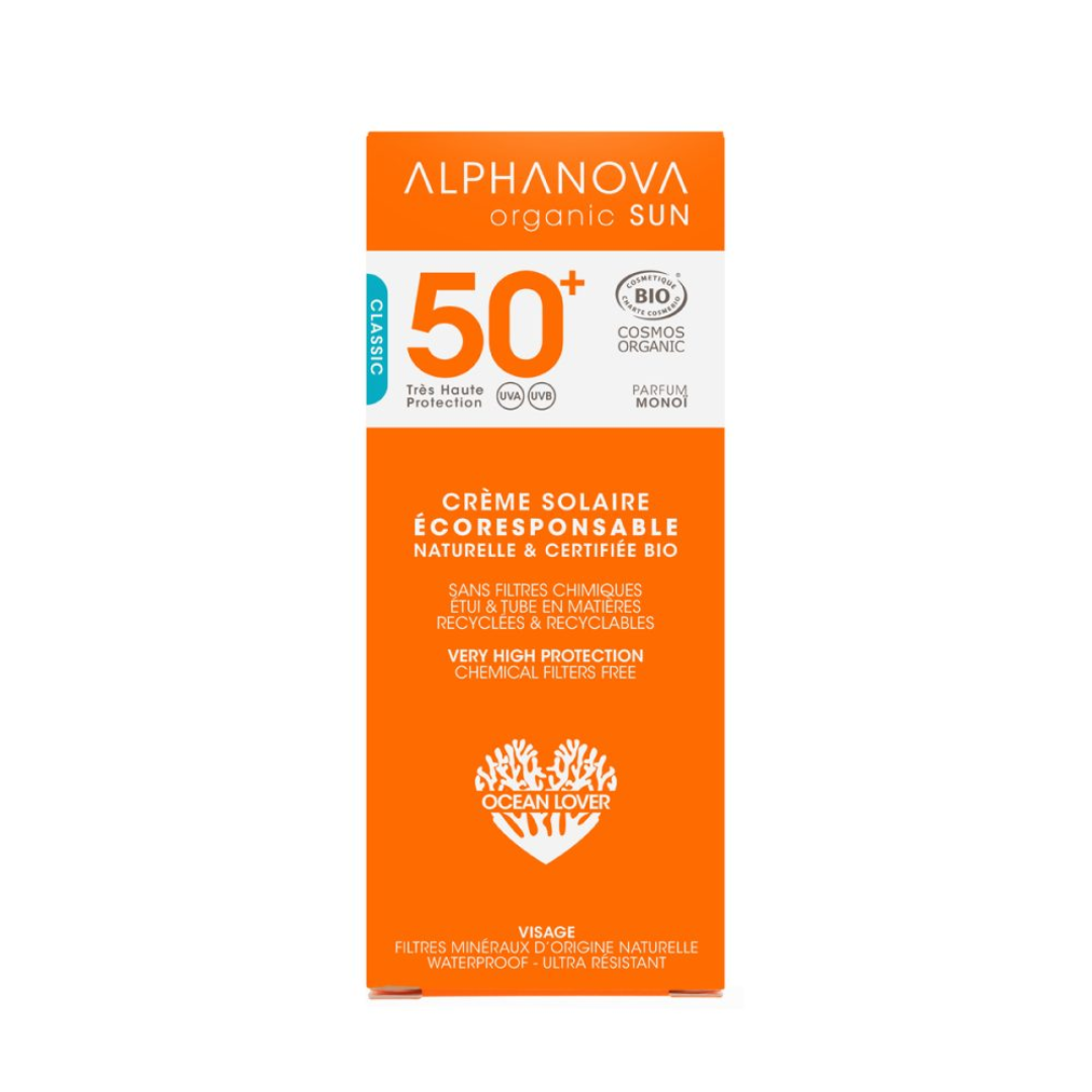 Tube Alphanova Sun crème solaire bio SPF50+ 50 g