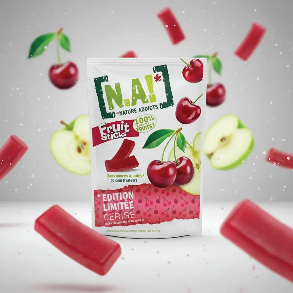 N.A ! Gommes Fruit Sticks 40g - Cerise et Pomme