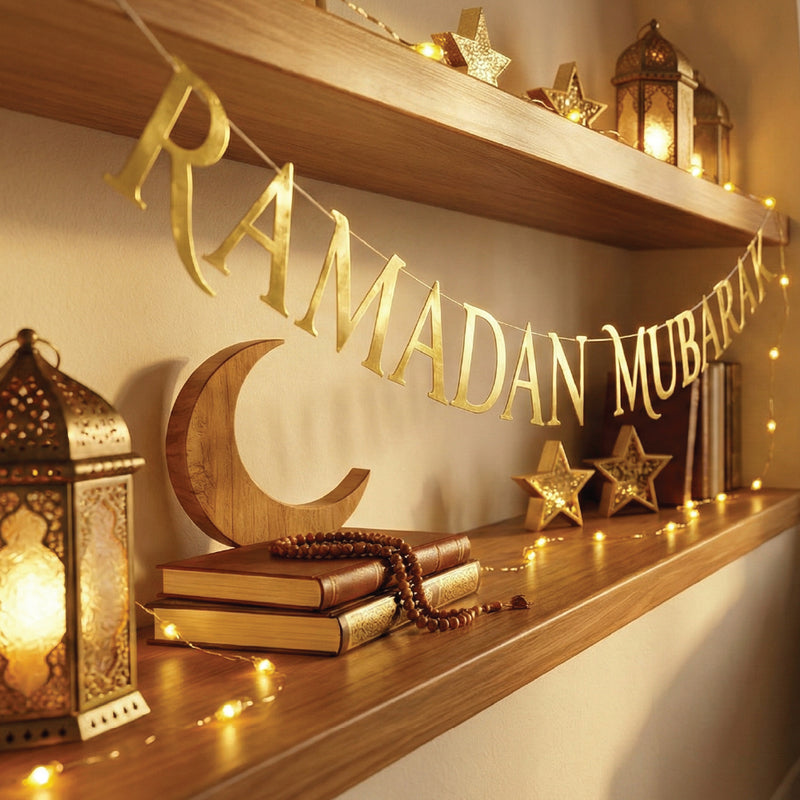 Pancarta Letras Ramadán 3 Metros - Oro