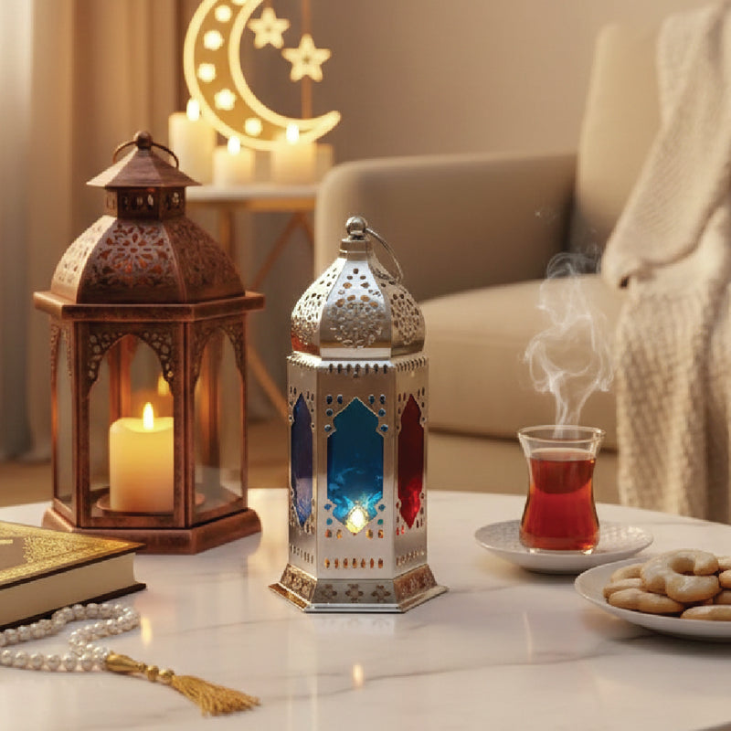 Metal Candle Lantern 9x18 cm - Silver