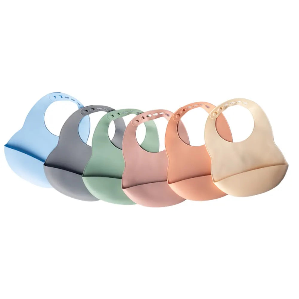 YUMMY Bavoir en Silicone avec Poche Rose Poudre – 4M+