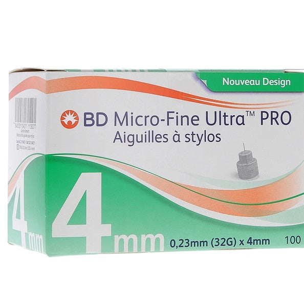 Aiguilles BD Micro-Fine Plus 32G x 4 mm pour stylo à insuline – boîte