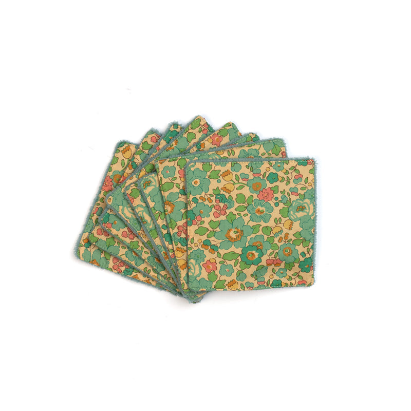 Bambidou Pack 8 Lingettes - Vert Betsy Liberty