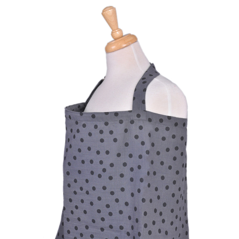 Bambidou Tablier d'allaitement en Gaze - Gris à pois