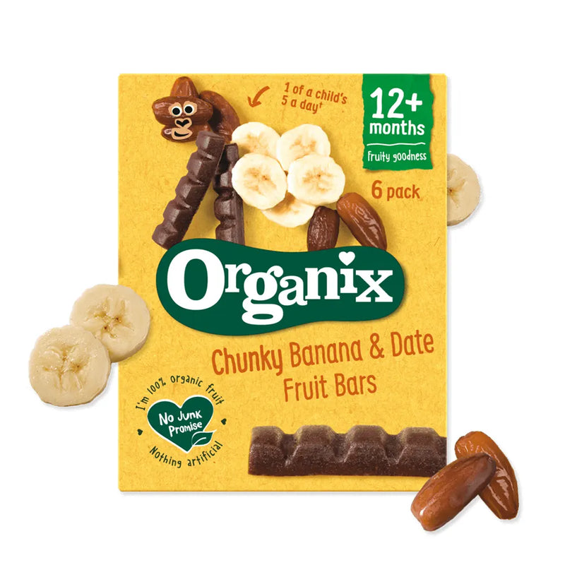 Organix Boîte Barres Epaisses Datte & Banane 12M+