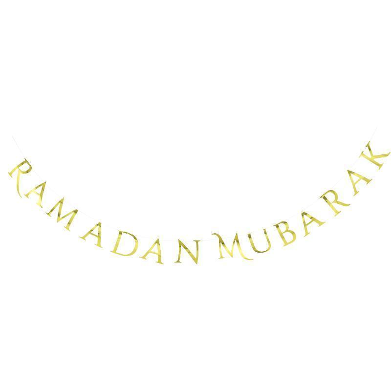 Bannière de Lettres de Ramadan 3 Mètres - Doré