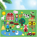 Tapete mural educativo de fieltro - Tema La Granja