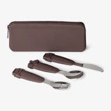 Citron Silicone Cutlery Set with Pouch - Plum Vehicles