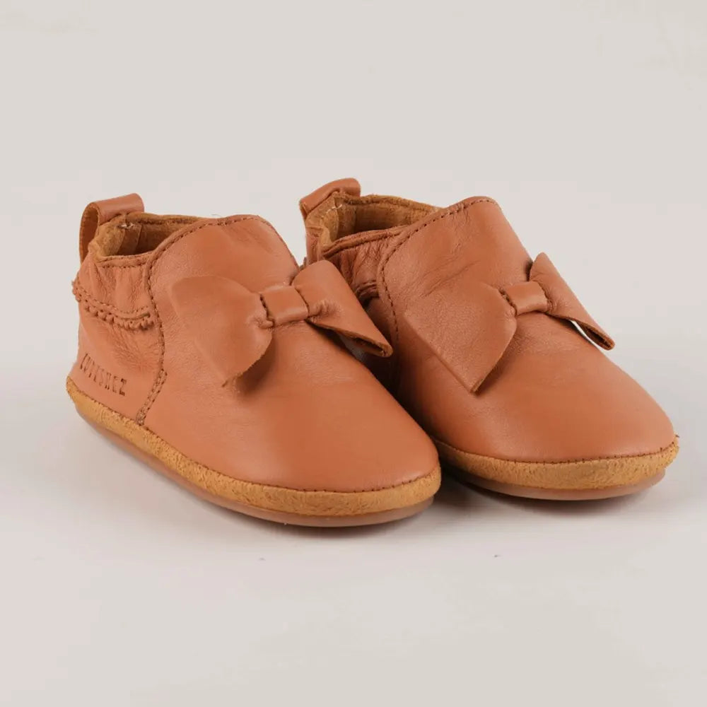 Cuteshez Chaussons Bébé Cuir – Papillon Camel