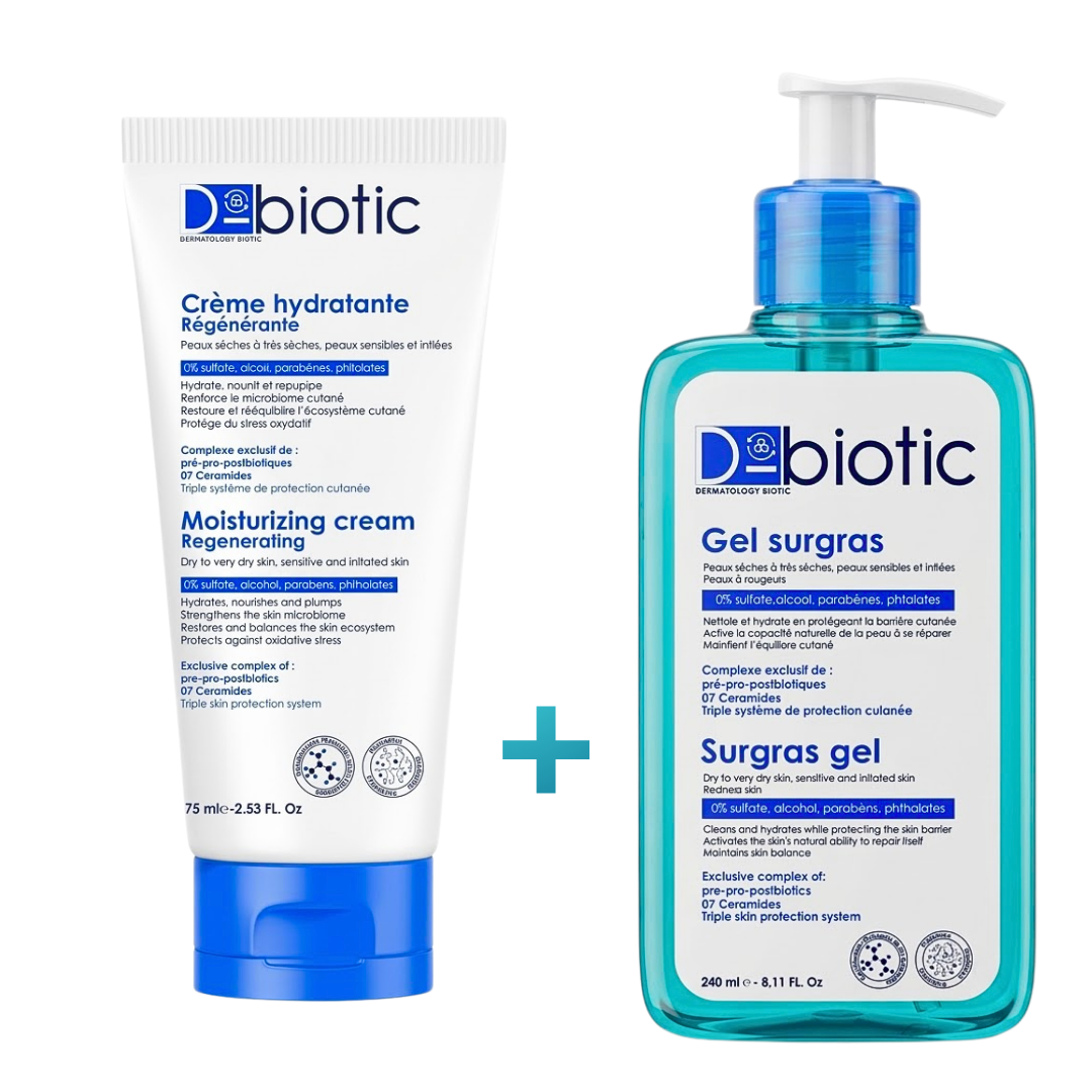 Coffret D-Biotic Crème Hydratante 75 ml et Gel Surgras 240 ml