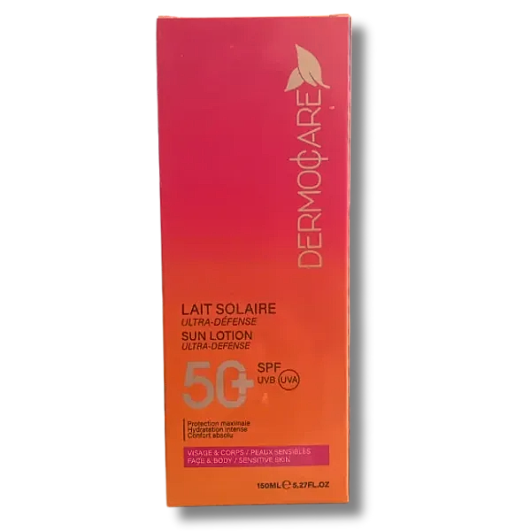 Flacon Dermocare Lait Solaire SPF50+ 150 ml visage et corps