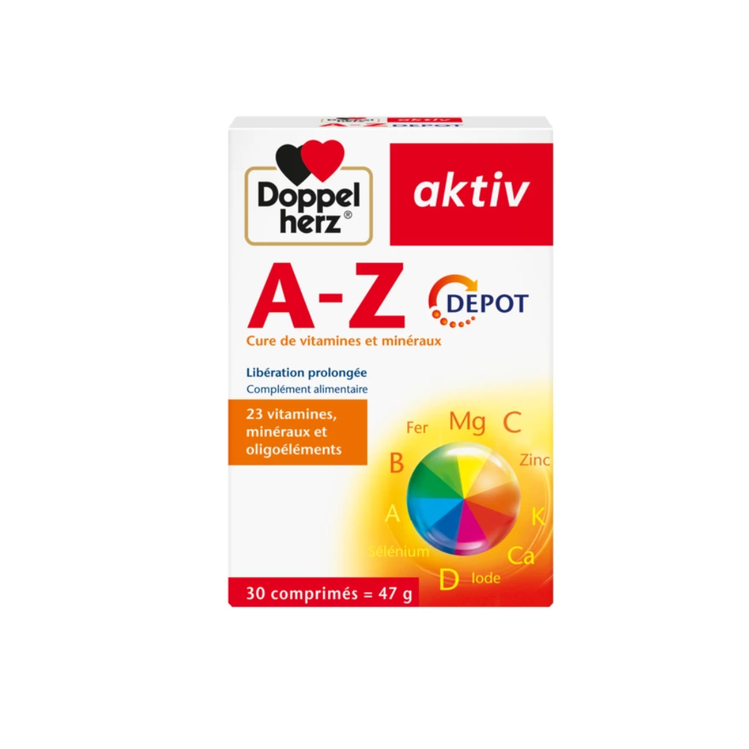Doppel Herz A-Z Depot 30 comprimés – boîte du complément multivitamines