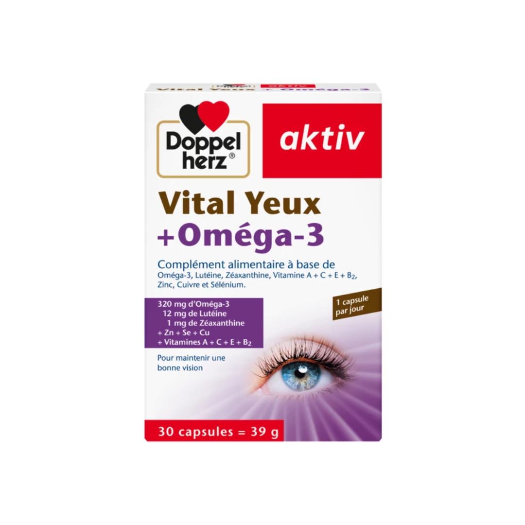 Boîte Doppelherz Vital Yeux + Oméga-3, 30 capsules
