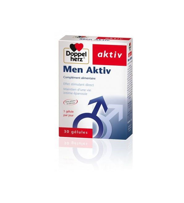 Doppelherz Men Aktiv complément alimentaire homme 30 capsules – boîte