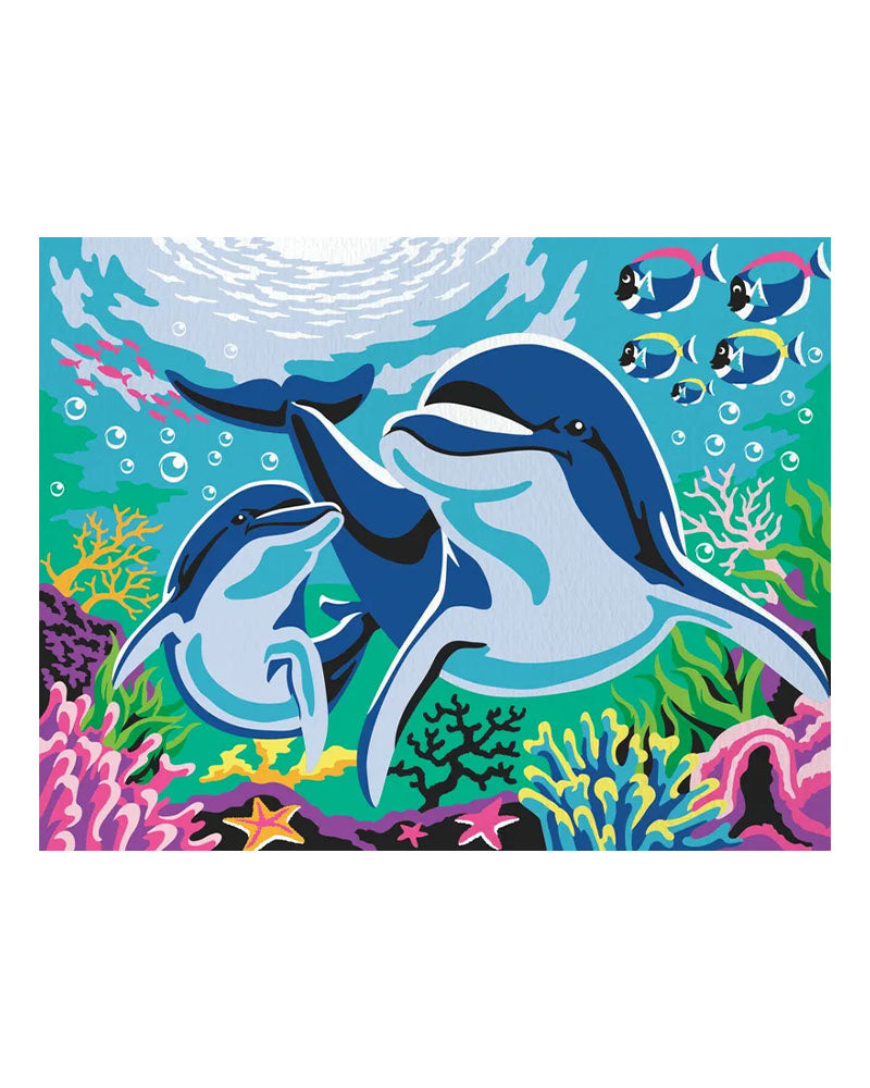 Peinture Au Numéro - Dauphins- Cahier Avec Palette Et Pinceau
