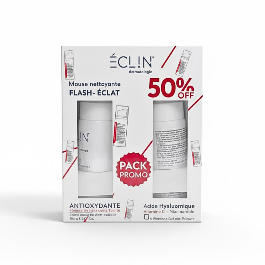 Eclin Mousse Nettoyante Éclat, pack promo