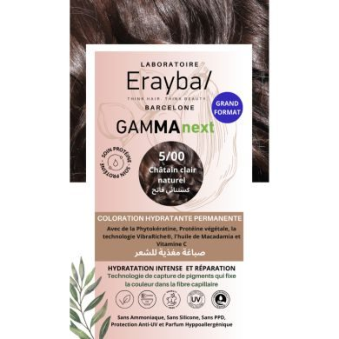 Erayba Gamma Next Coloration 5/00 chatin clair naturel Coloration Hydratante Permanente
