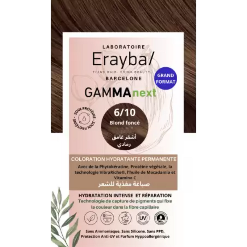 Erayba Gamma Next Hair Color 6/00 Rubio Oscuro Natural Color de Cabello Hidratante Permanente