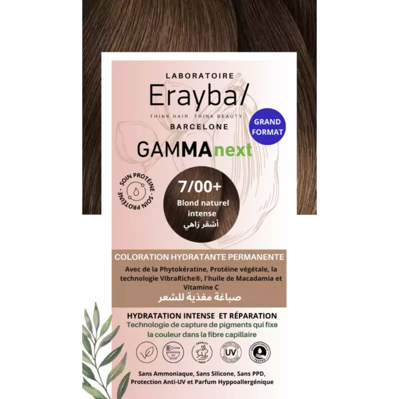 Erayba Gamma Next Coloración 7/00+ Rubio Natural Intenso Coloración Hidratante Permanente