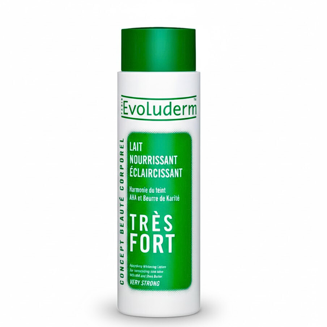 Flacon Evoluderm lait éclaircissant nourrissant très fort 500 ml