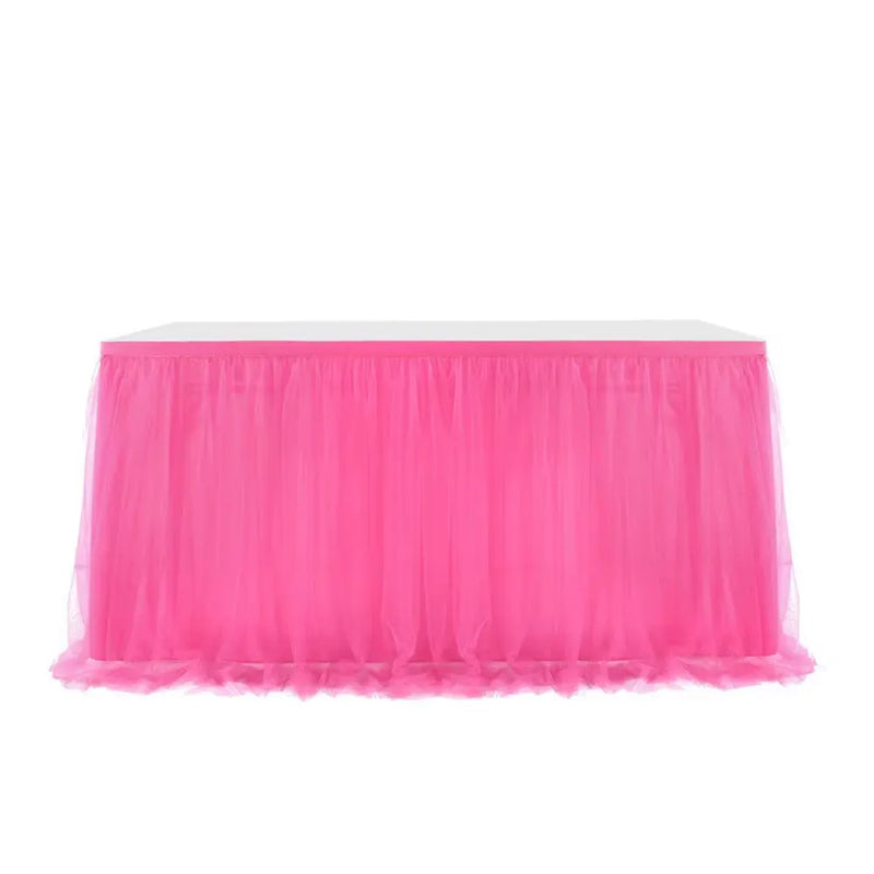 Tulle table skirt 426 x 74 cm - Pink