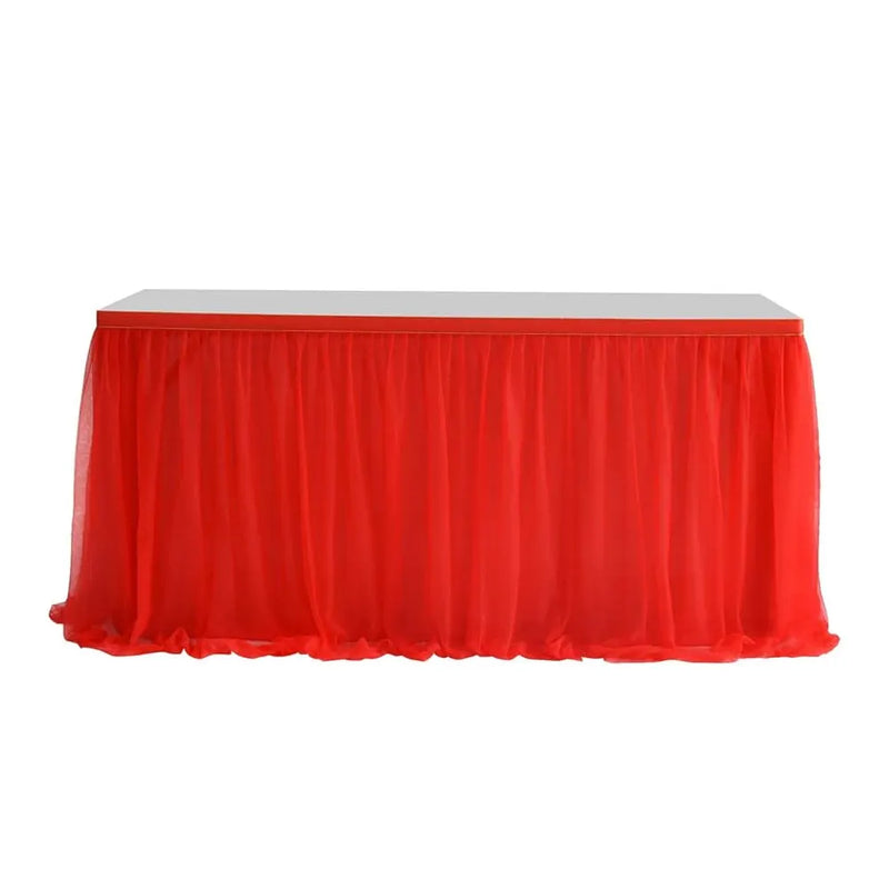 Tulle table skirt 426 x 74 cm - Red