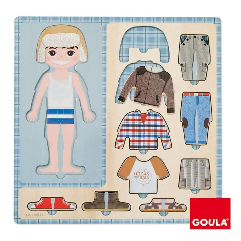 Goula Puzzle Petit Garçon S'habille 10 Pièces - 2A+