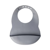 YUMMY Bavoir en Silicone avec Poche 4M+ - Gris