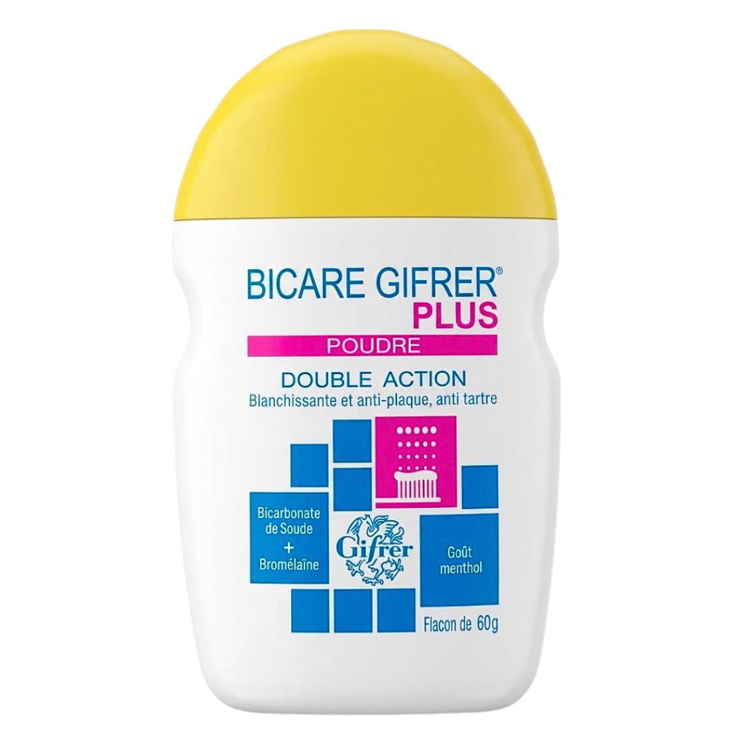 Gifrer Bicare Plus poudre blancheur menthe 60 g – boîte du produit