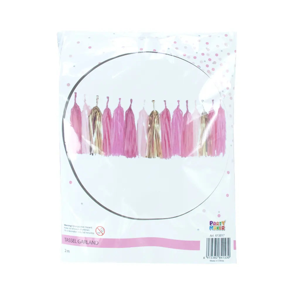 Guirlande Pompons Rose – 200 cm