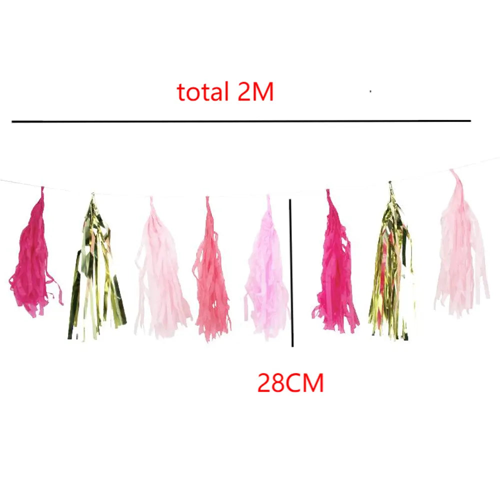 Guirlande Pompons Rose – 200 cm
