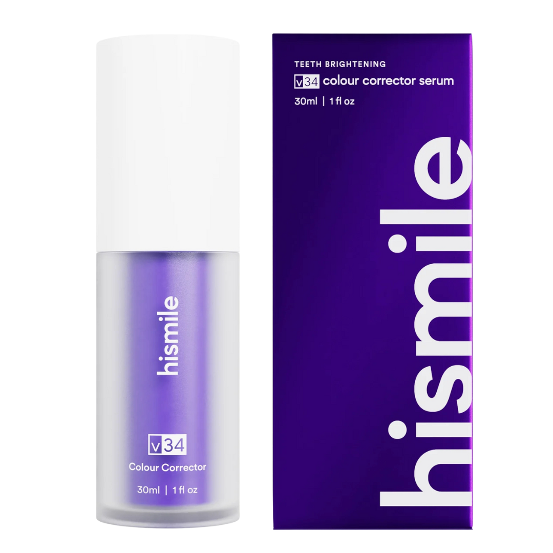 Hismile V34 Colour Corrector Serum 30 ml – flacon du sérum dentaire violet