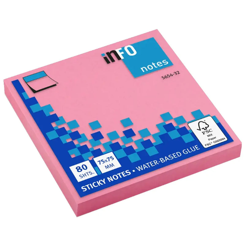 Info Notes Post-it cuadrados 75x75 mm - Rosa
