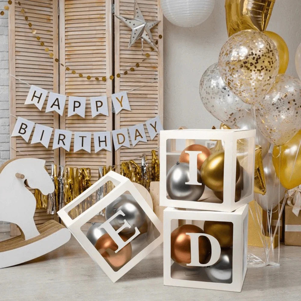 Kit de 3 Boîtes à Ballons avec Décor EID