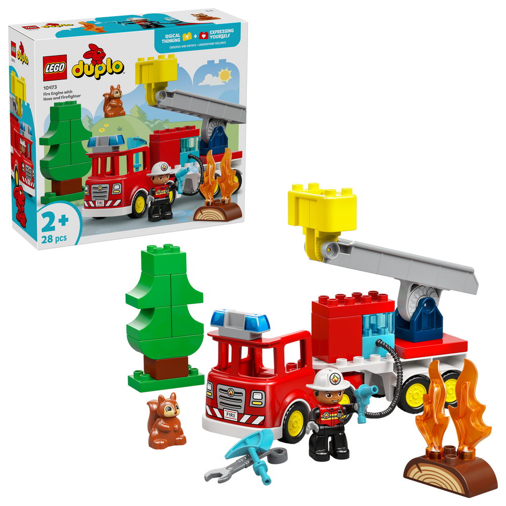 Lego Fire Truck with Hose and Firefighter 2A+