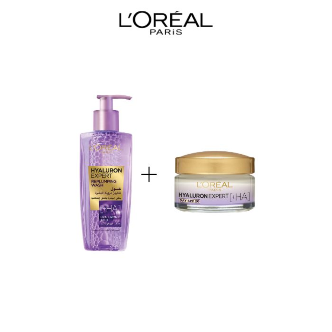 Pack L'Oréal Paris Hyaluron Expert gel nettoyant et crème de jour