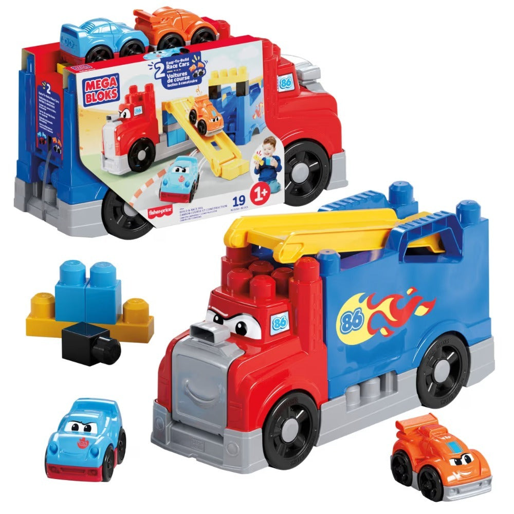 Mattel Mega Bloks Camion de Course et Construction 19 Pièces – 1A+