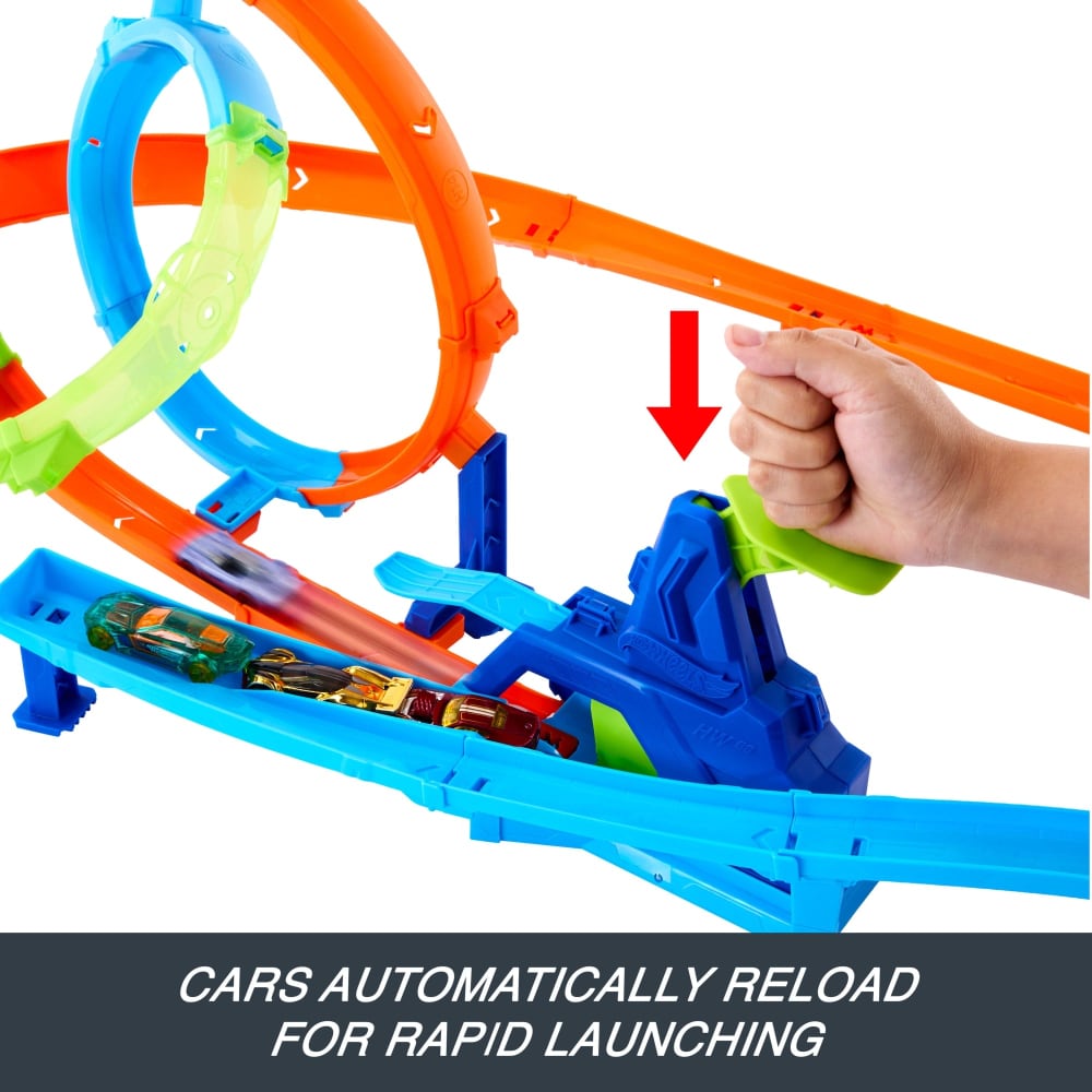 Mattel Hot Wheels Piste Looping Cyclone avec Voiture – 4A+