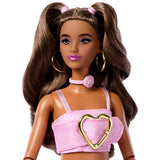 Mattel Barbie Deluxe Style Poupée Brune Tenue Rose Étoile – 3A+