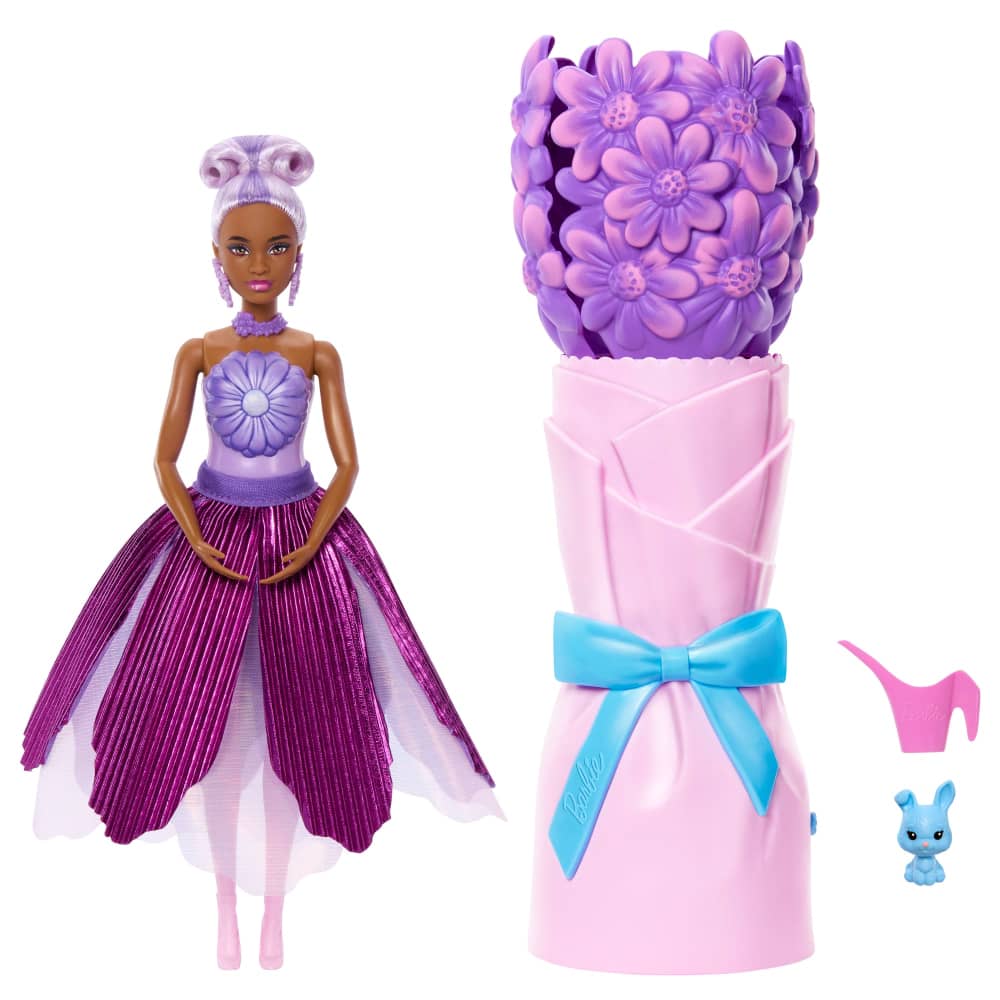 Mattel Barbie Petal Pop Poupée Parfumée Violette Robe Mauve – 3A+