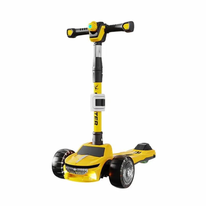 Patinete Infantil de 3 Ruedas Temática Coche Deportivo Amarillo - +3A