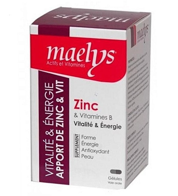 Maelys Zinc et Vitamines B – boîte de 30 gélules