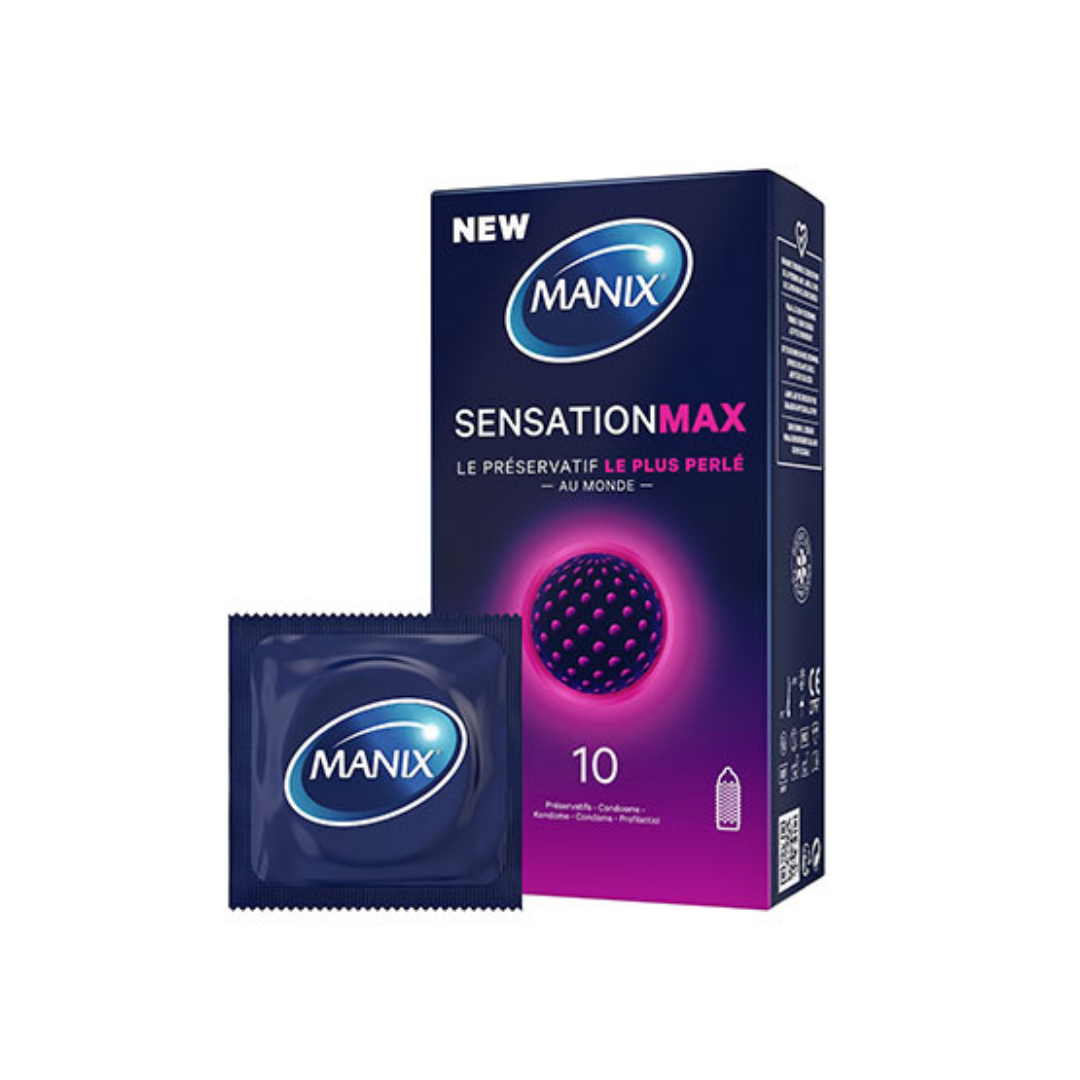 Boîte de 10 préservatifs perlés Manix Sensation Max