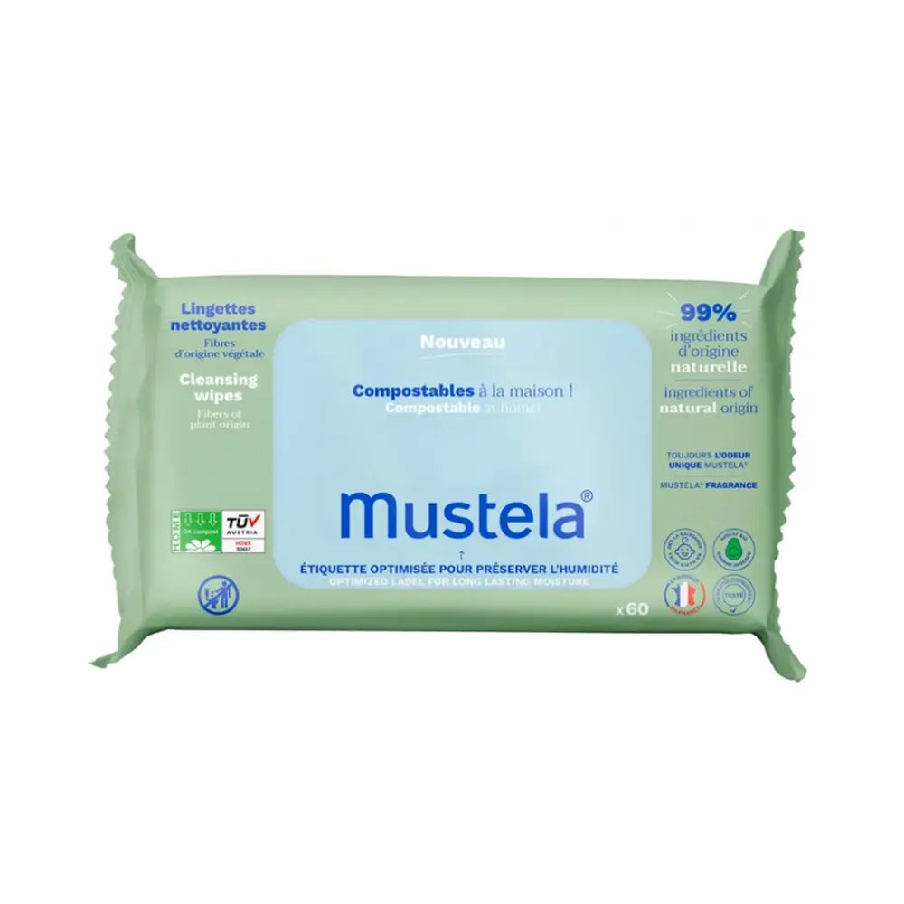 Mustela Lingettes Nettoyantes à l'Avocat BIO - 60 unités