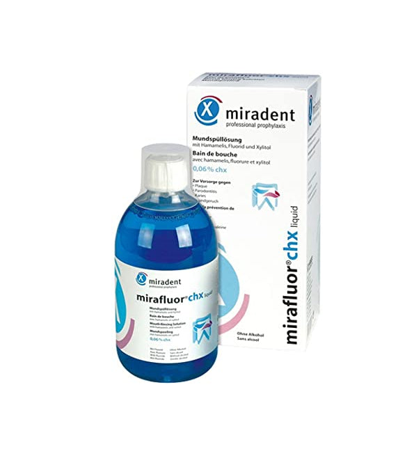 Miradent Mirafluor CHX bain de bouche – flacon 500 ml