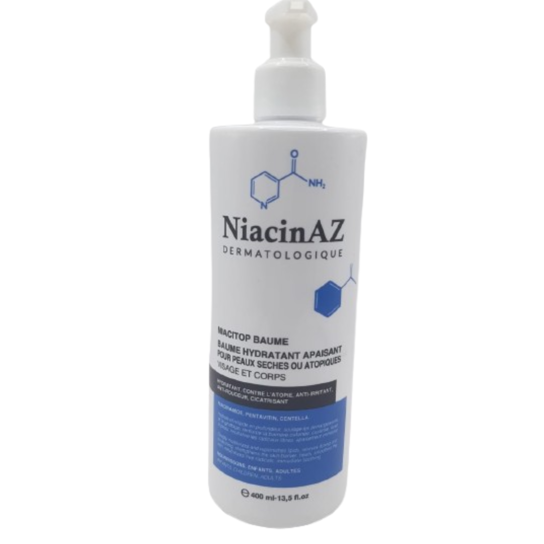 NiacinAZ Niacitop Baume Hydratant Apaisant – flacon pompe 400 ml