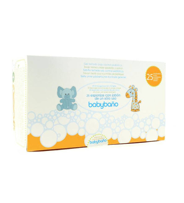 Begobaño Baby Baño éponges savonneuses à usage unique – boîte de 25