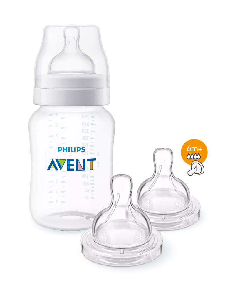Oferta: Biberón anticólicos Philips Avent 260 ml = 2 tetinas anticólicos 6M+ gratis
