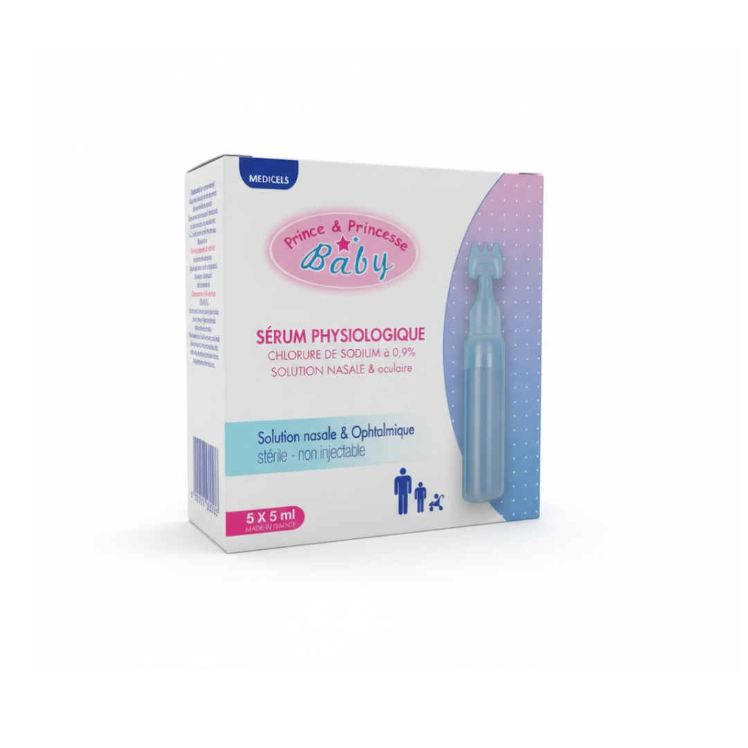 Sérum physiologique Prince & Princesse – boîte de 5 unidoses de 5 ml