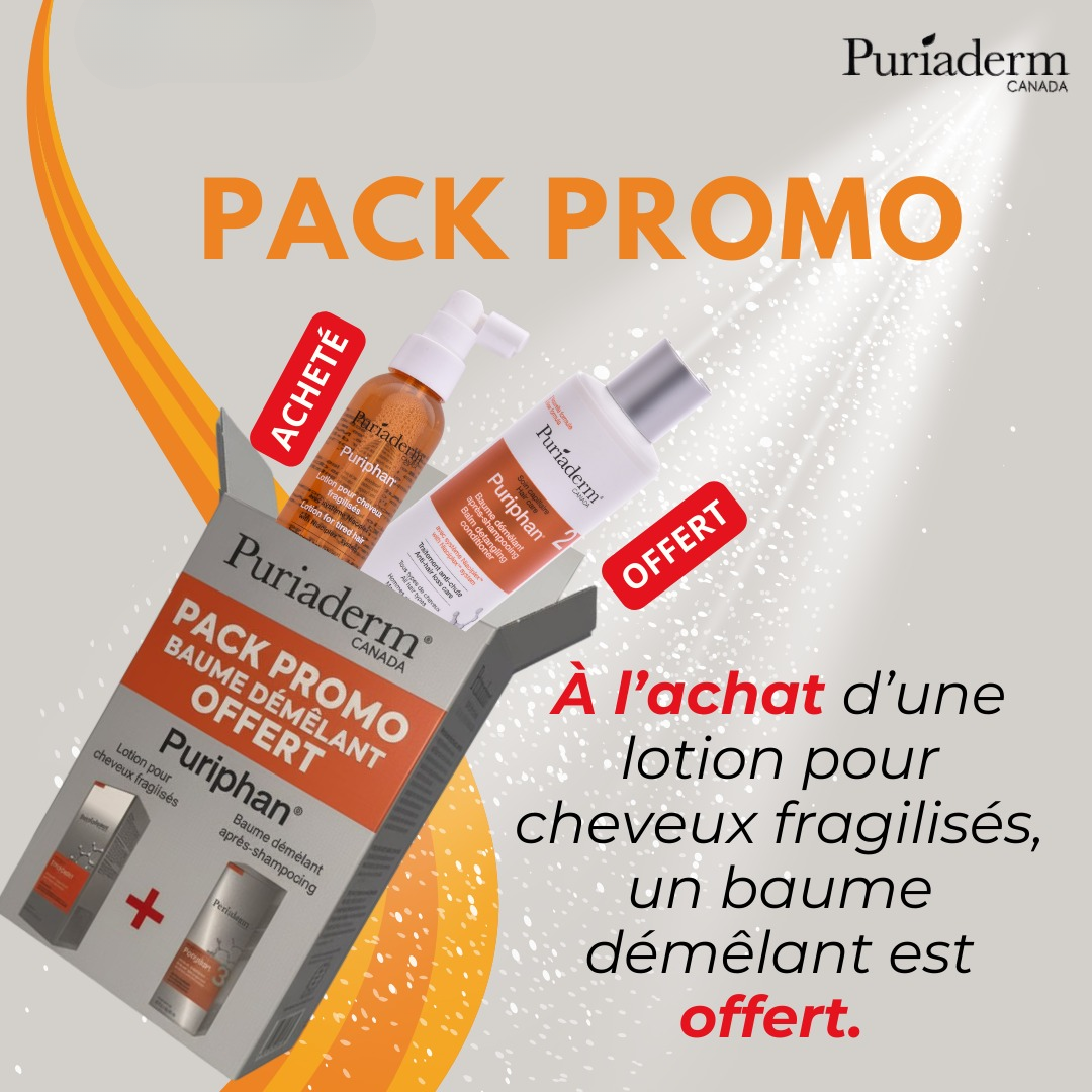Pack Puriaderm Puriphan lotion anti-chute et baume démêlant